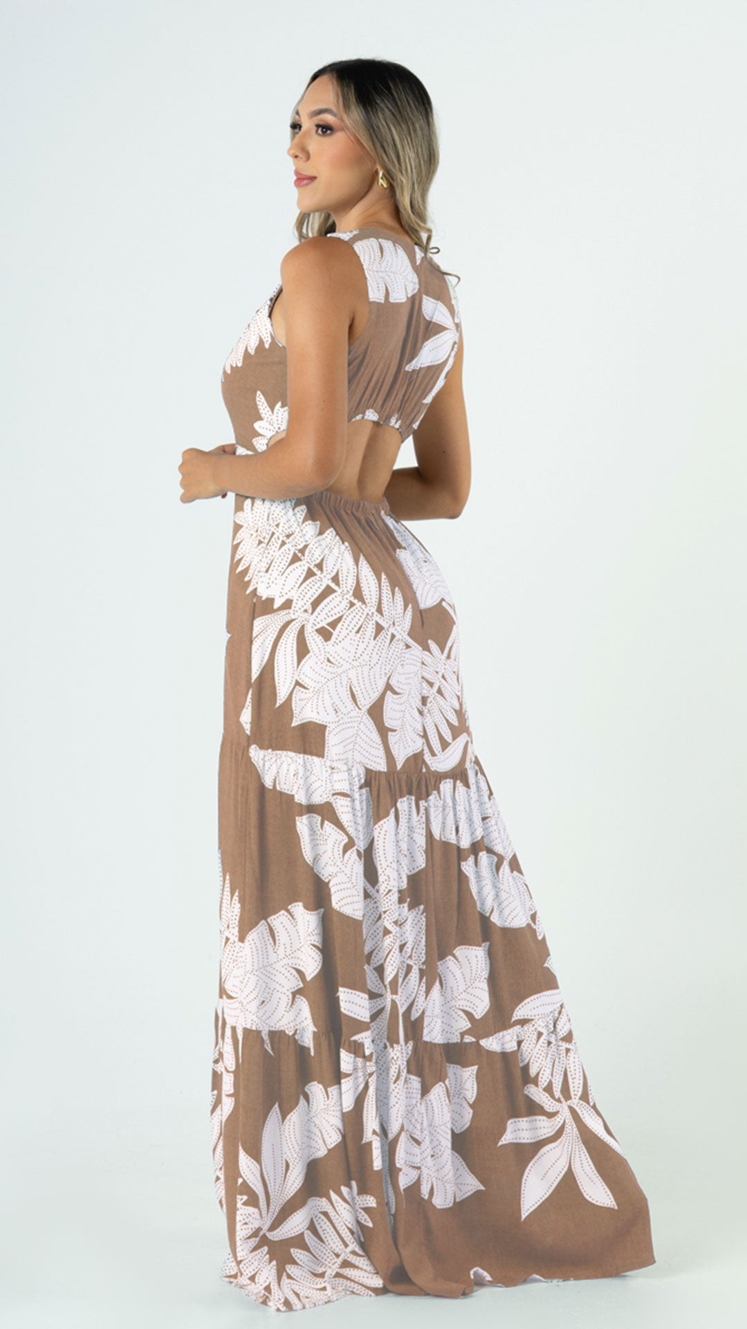 P74398 VESTIDO CHALIS ESTAMPADO CAMEL