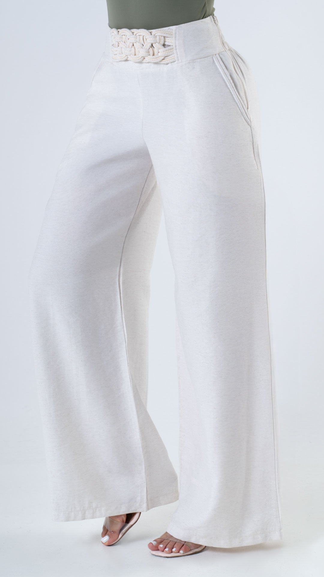 P74400 PANTALÓN LINO MARFIL