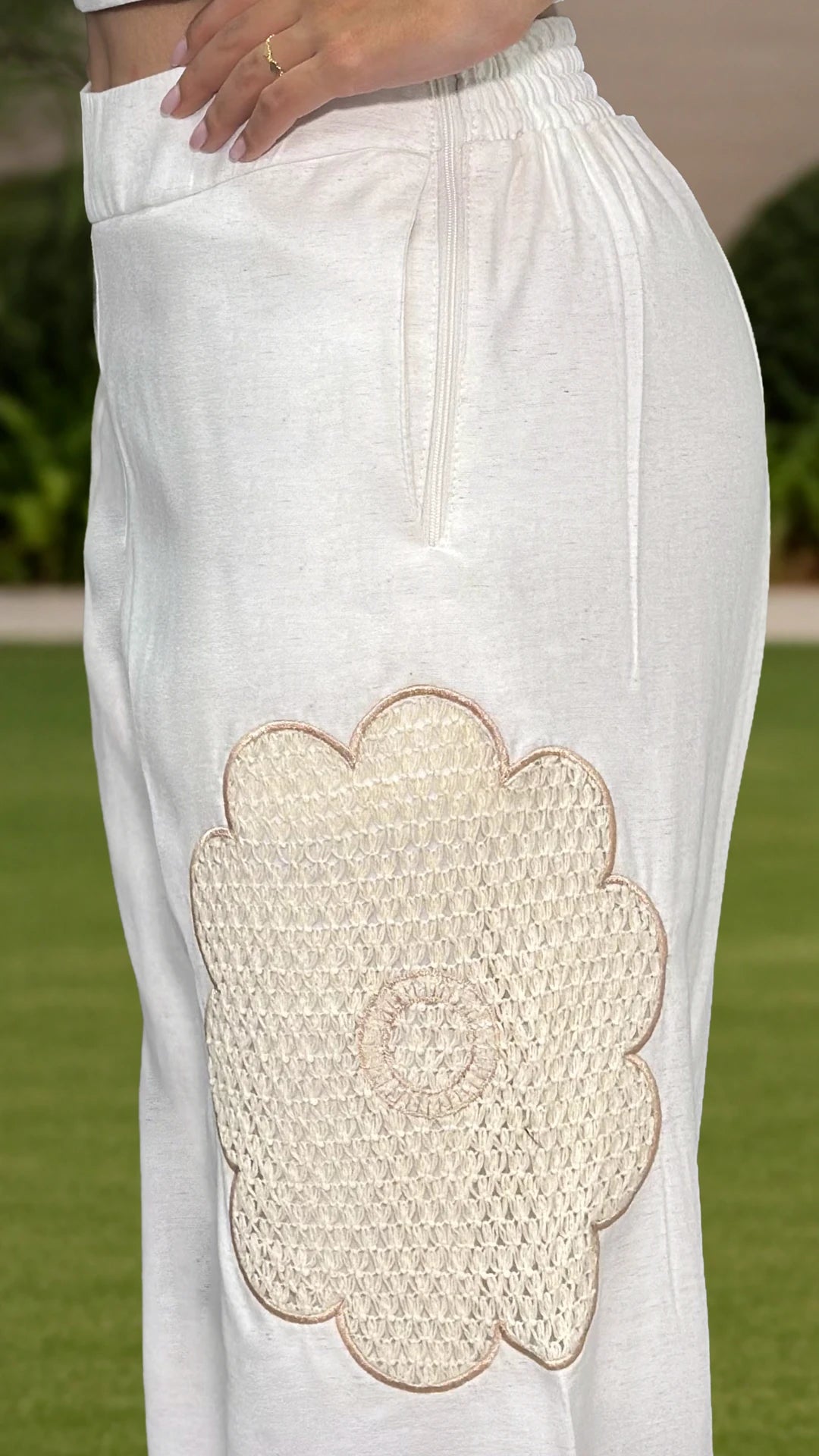 P74420 CONJUNTO LINO RAYON NATURAL MARFIL