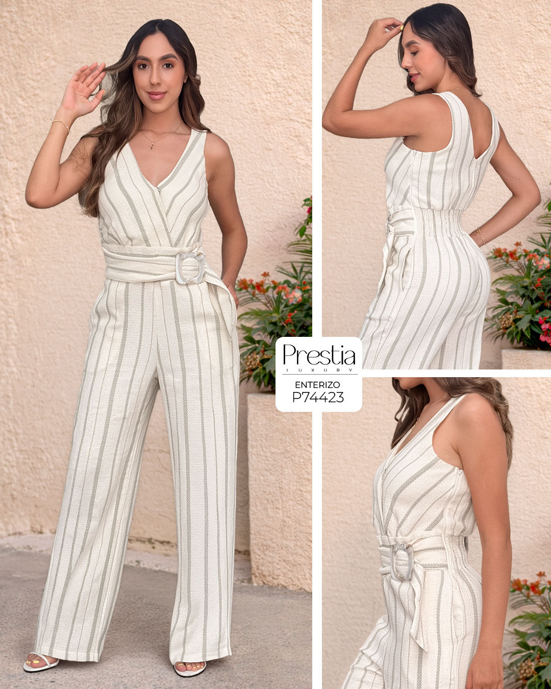 P74423 ENTERIZO TEPIC ART RAYAS VERDES