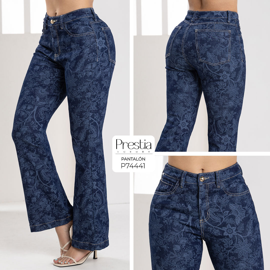 P74441 JEAN INDIGO GRABADO AZUL