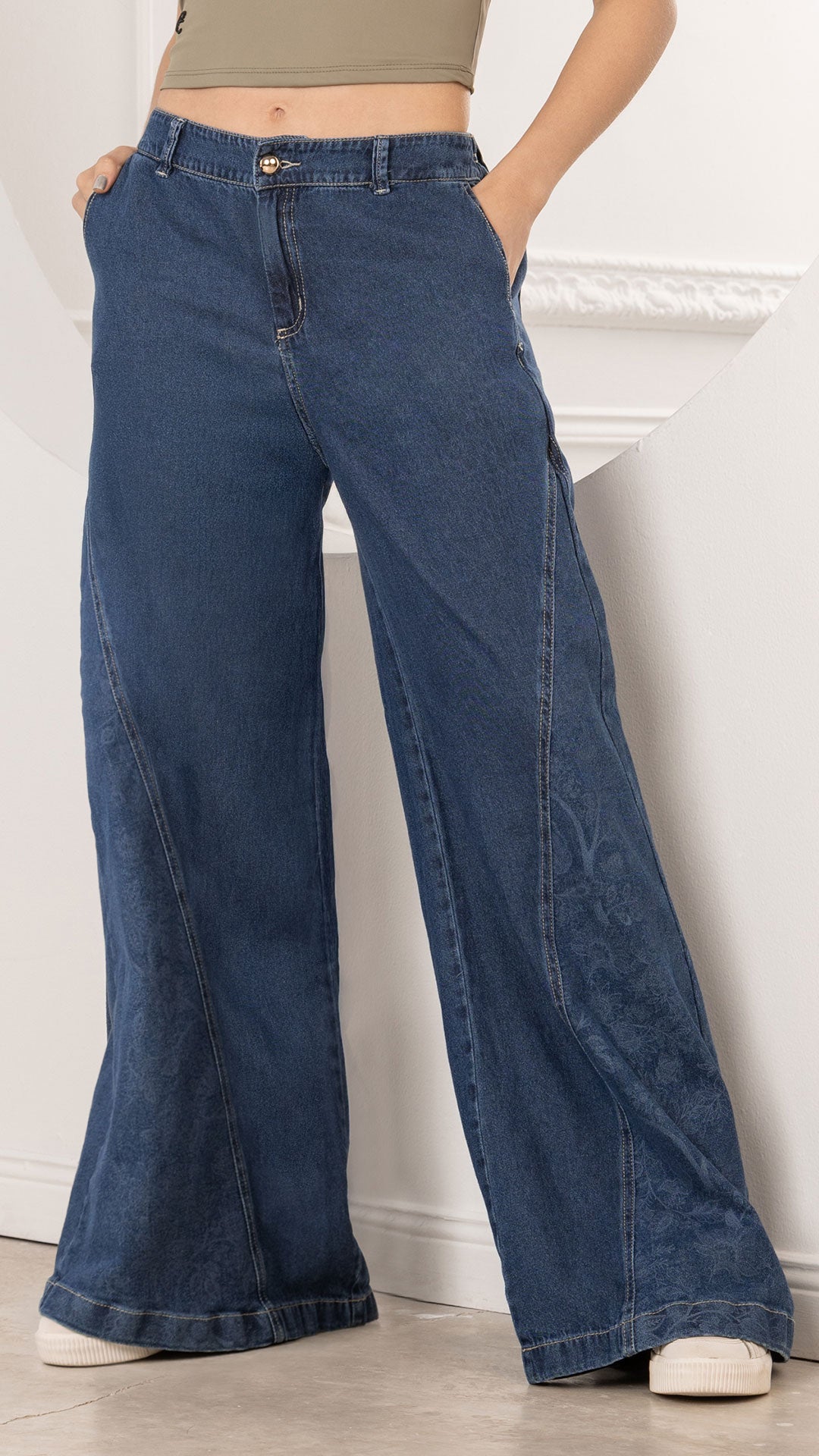 P74442 JEAN INDIGO GRABADO AZUL