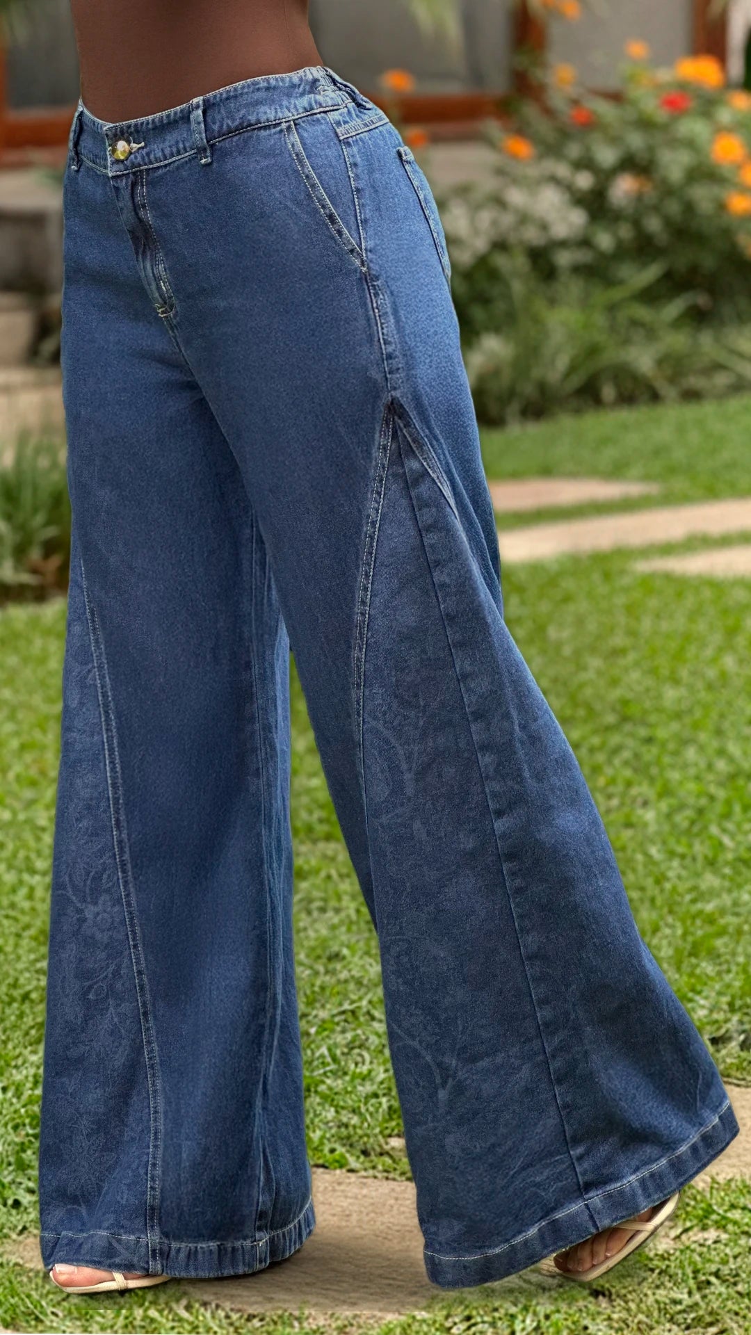 P74442 JEAN INDIGO GRABADO AZUL