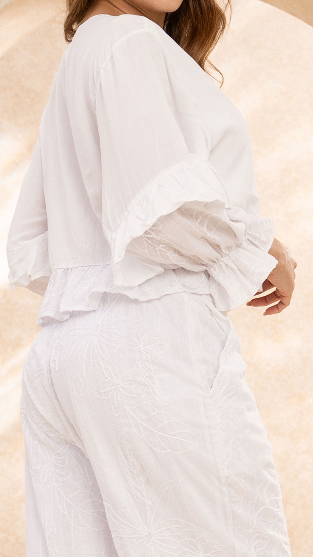 P74444 CONJUNTO CHIFON BORDADO BLANCO