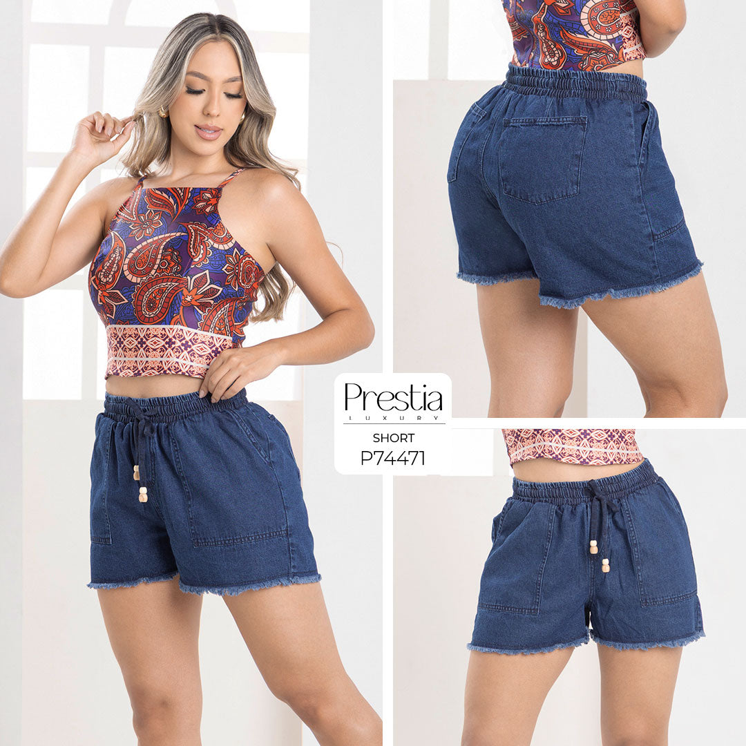 P74471 SHORT INDIGO AZUL