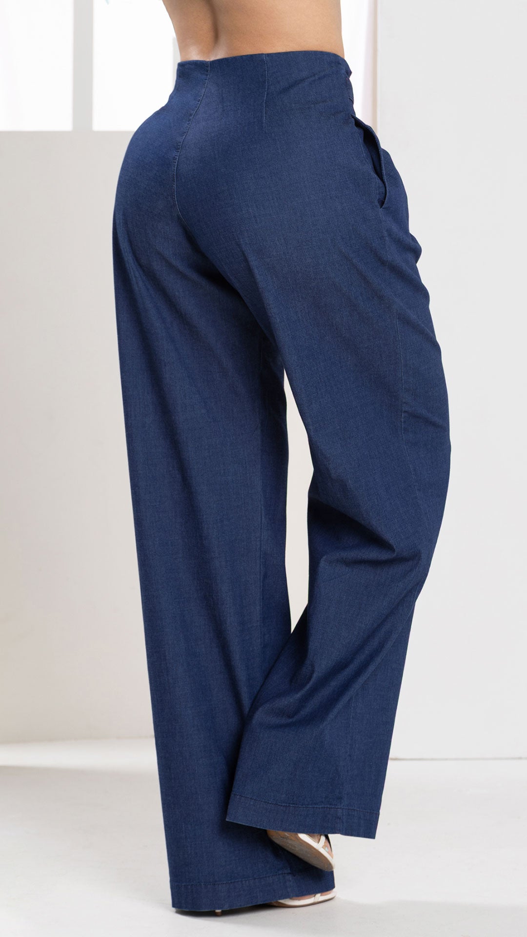 P74475 PANTALON CHAMBRAY AZUL