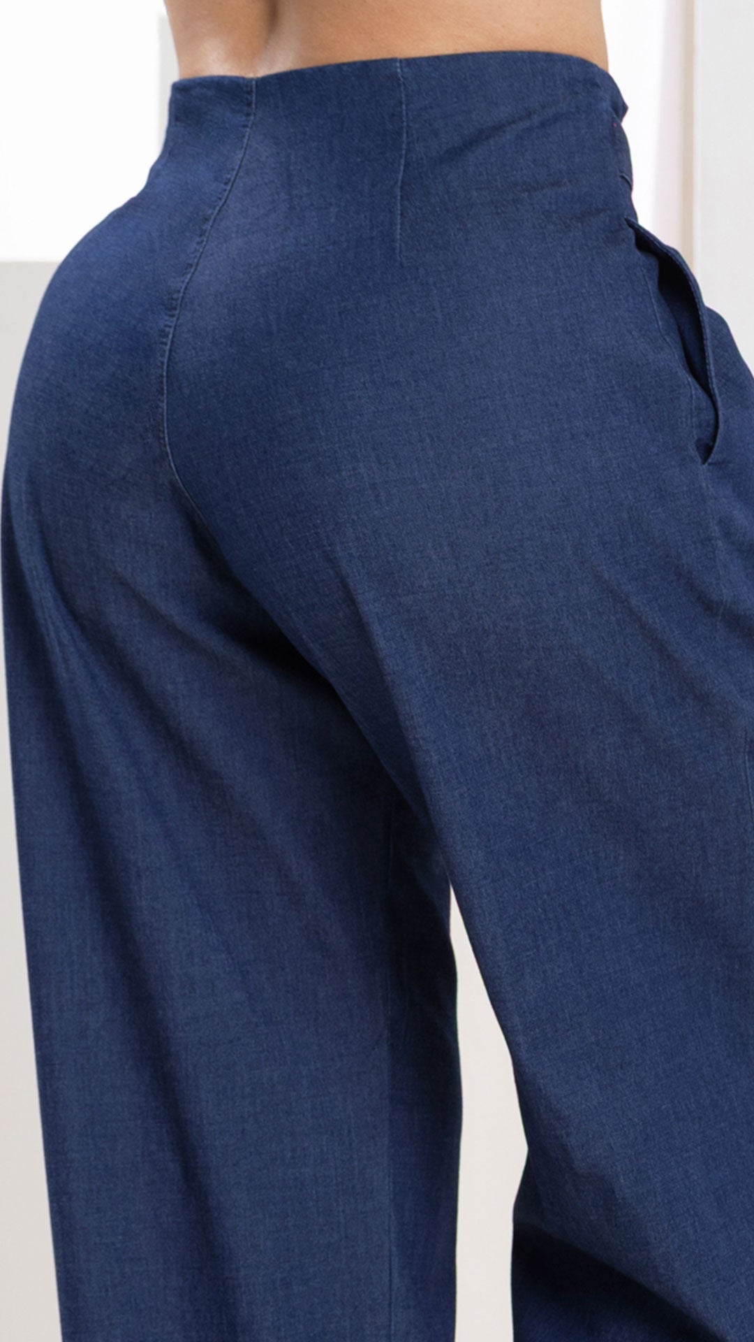 P74475 PANTALON CHAMBRAY AZUL