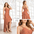 P74482 VESTIDO LICRA DESTELLANTE TERRACOTA