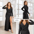 P74484 VESTIDO LICRA DESTELLANTE NEGRO