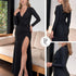 P74484 VESTIDO LICRA DESTELLANTE NEGRO
