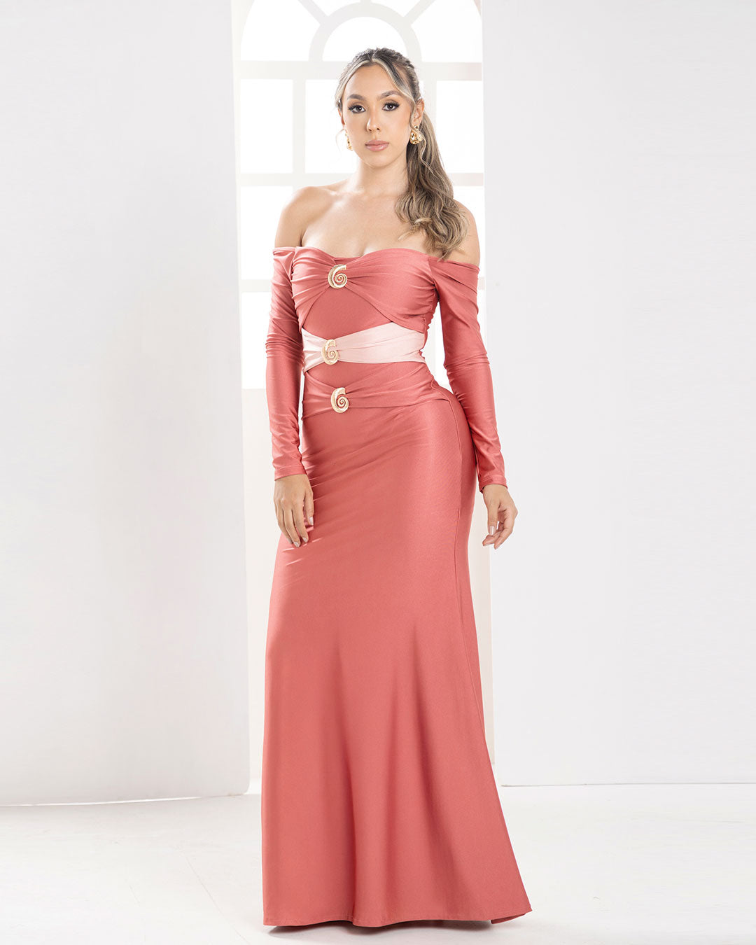 P74493 VESTIDO LICRA DESTELLANTE CEREZA