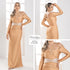 P74493 VESTIDO LICRA DESTELLANTE OCRE