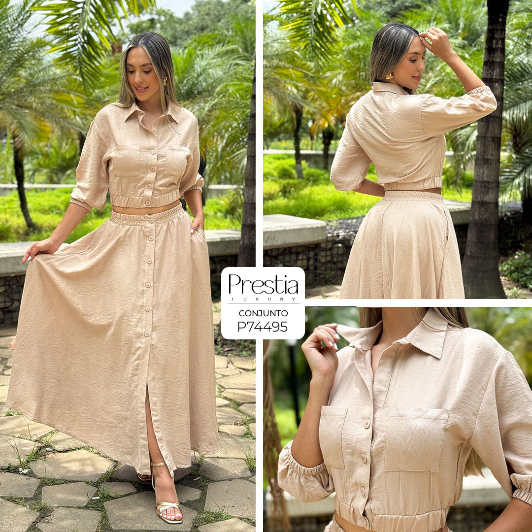 P74495 CONJUNTO LINO CAMEL