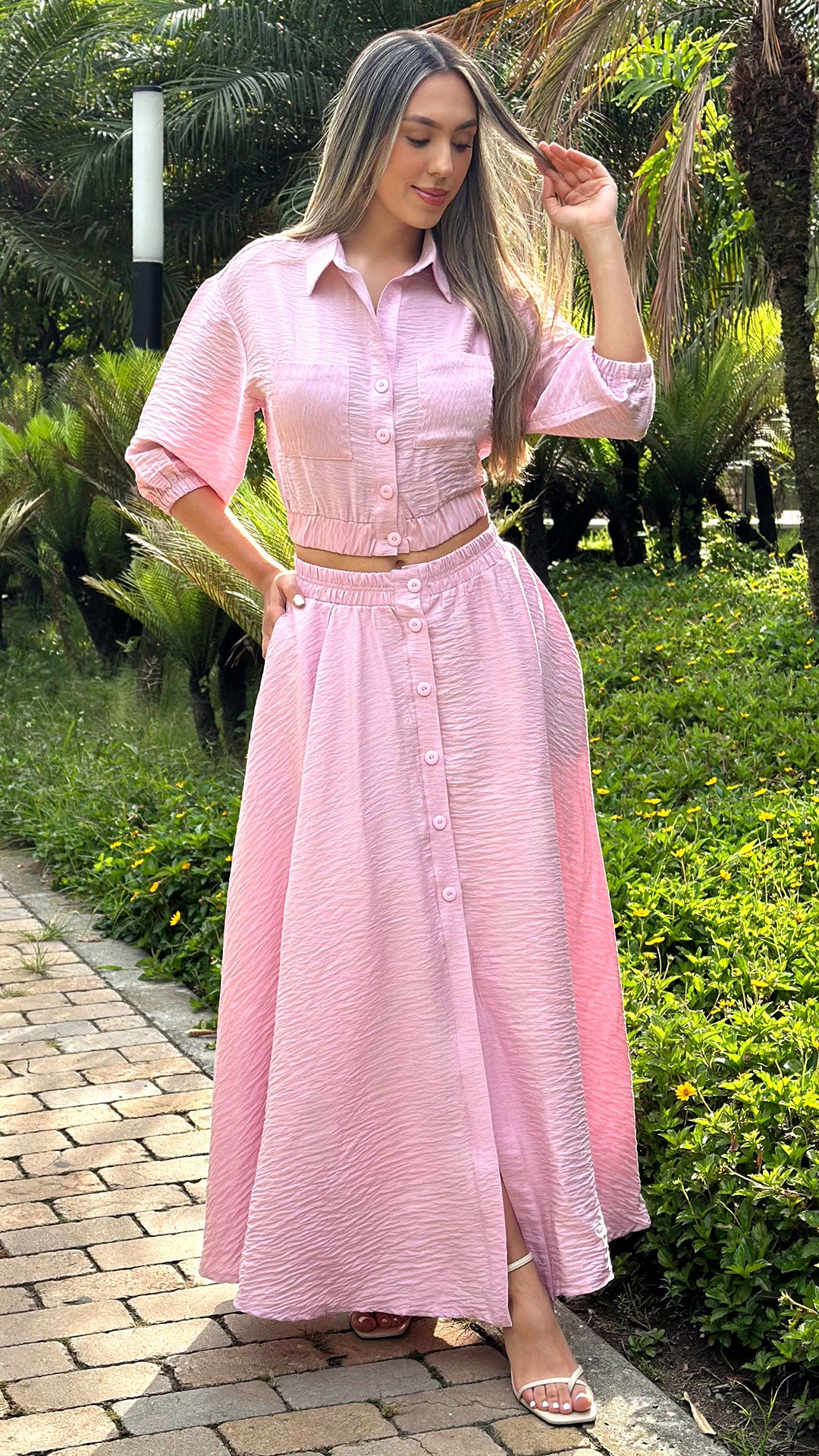P74495 CONJUNTO LINO PALO DE ROSA
