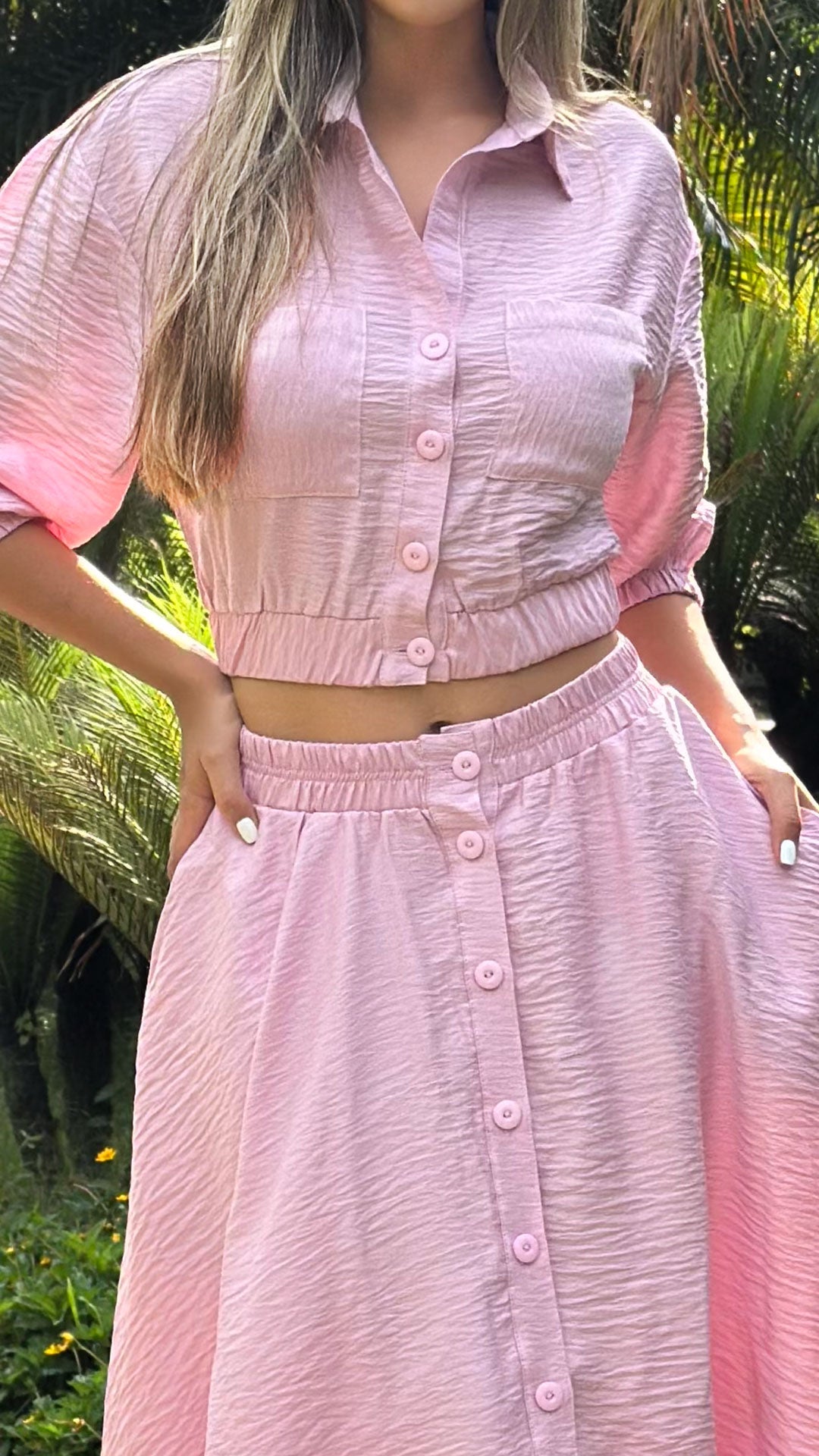 P74495 CONJUNTO LINO PALO DE ROSA