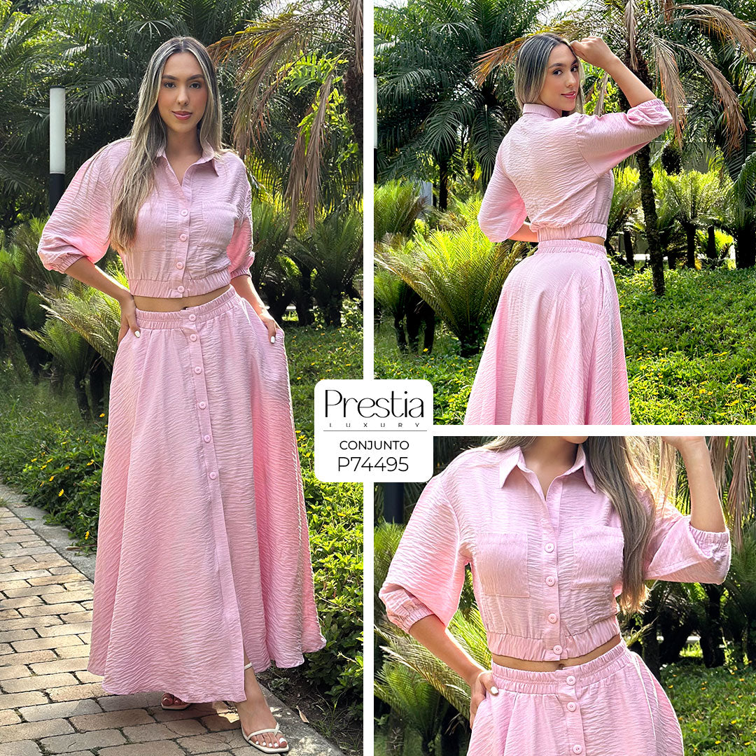 P74495 CONJUNTO LINO PALO DE ROSA