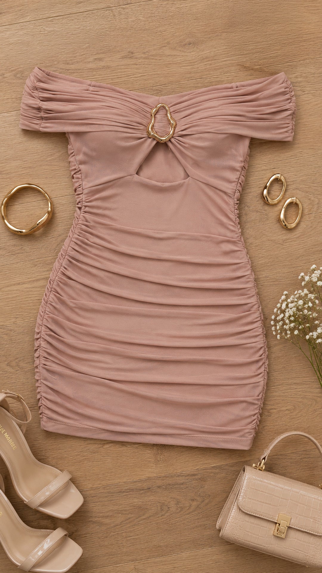 P74503 VESTIDO MALLATEX CAMEL