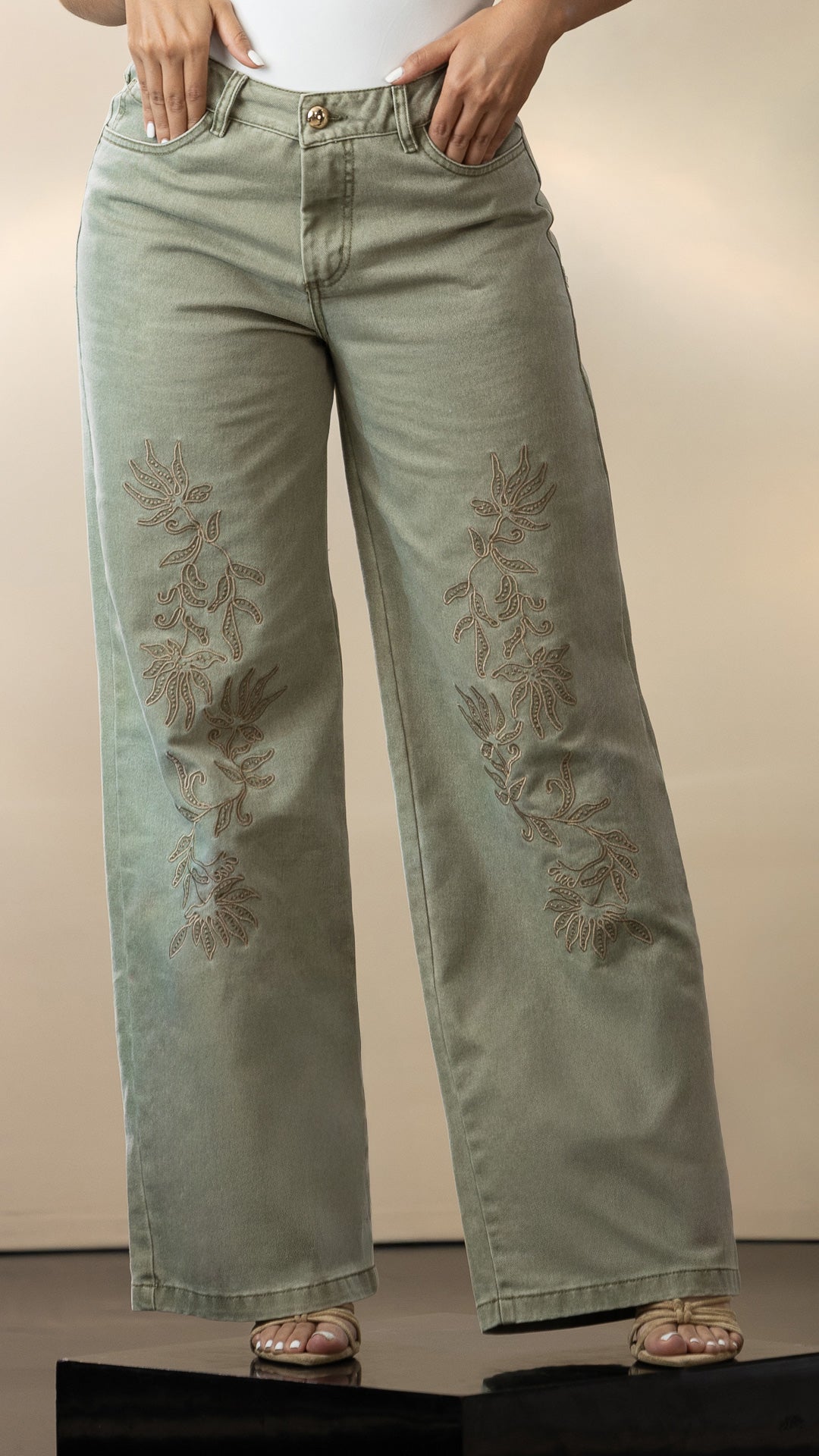 P74525 PANTALON DRILL VERDE
