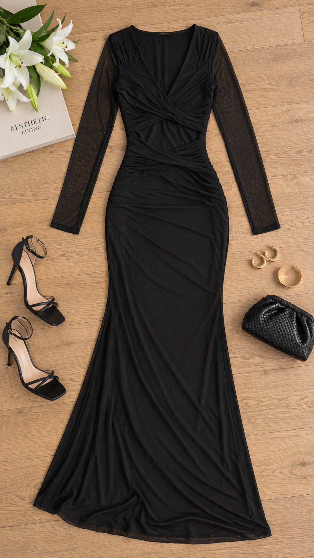P74527 VESTIDO MALLATEX NEGRO