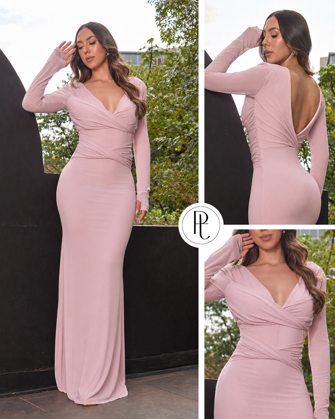 P74527 VESTIDO MALLATEX PALO DE ROSA