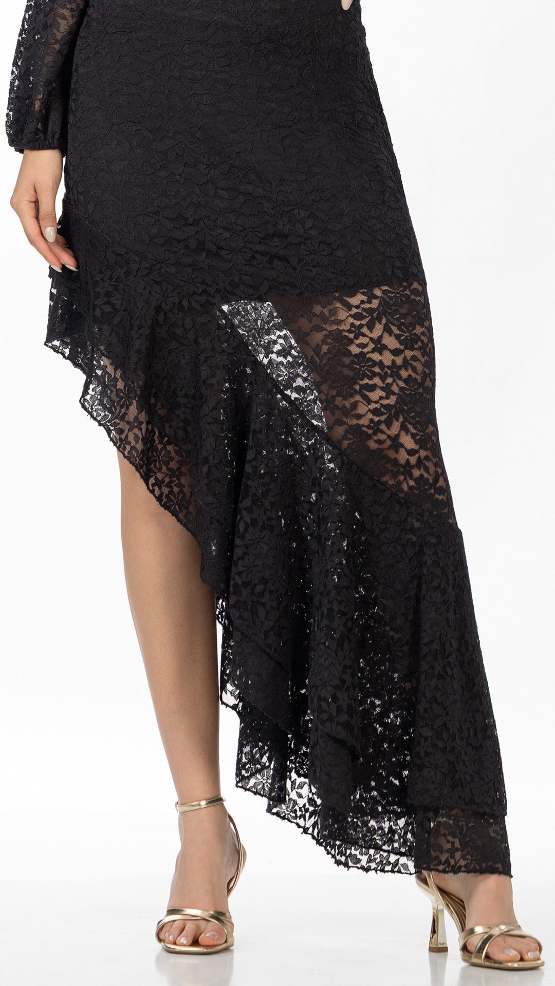 P74532 VESTIDO BLONDA NEGRO