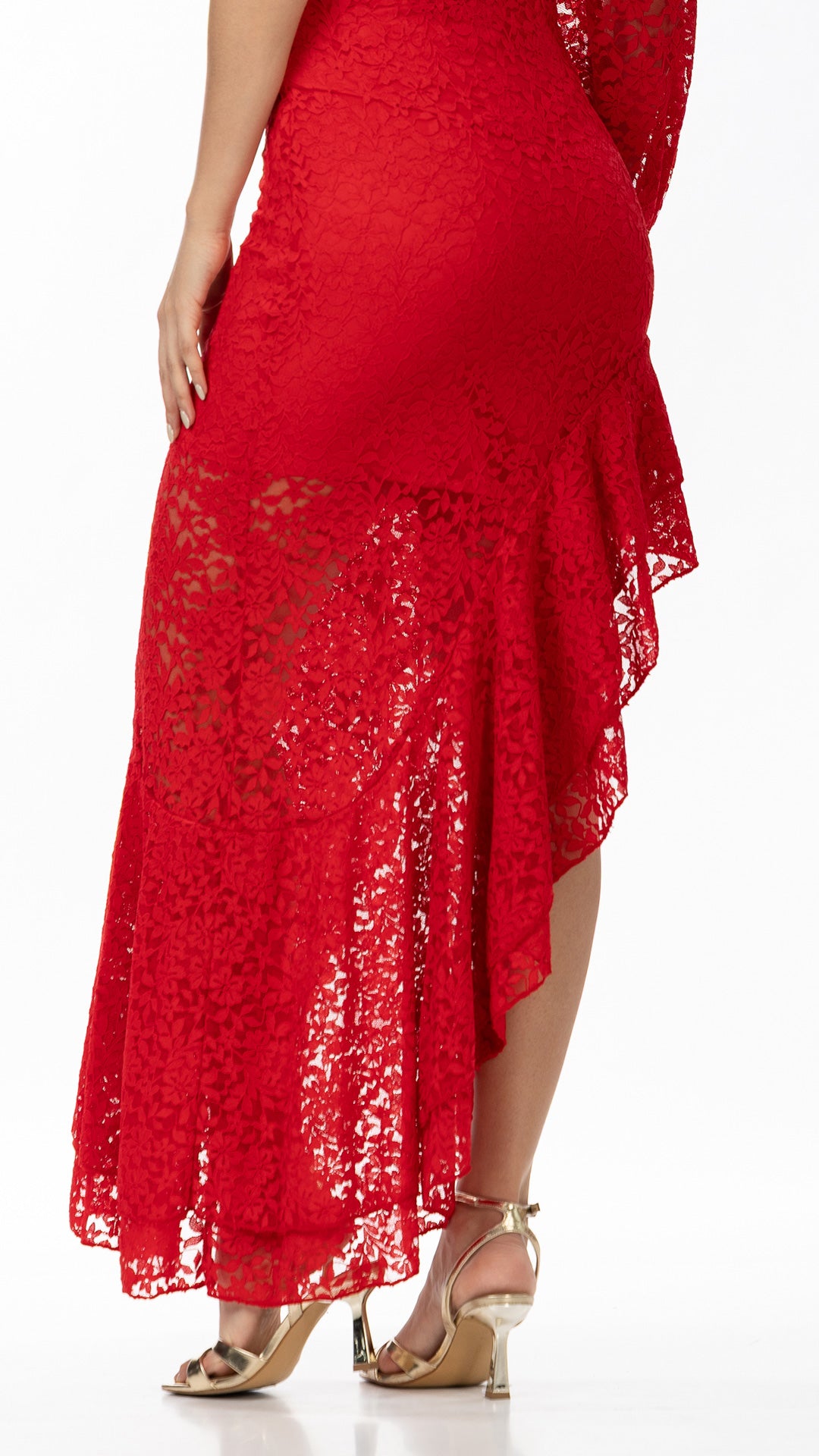 P74532 VESTIDO BLONDA ROJO