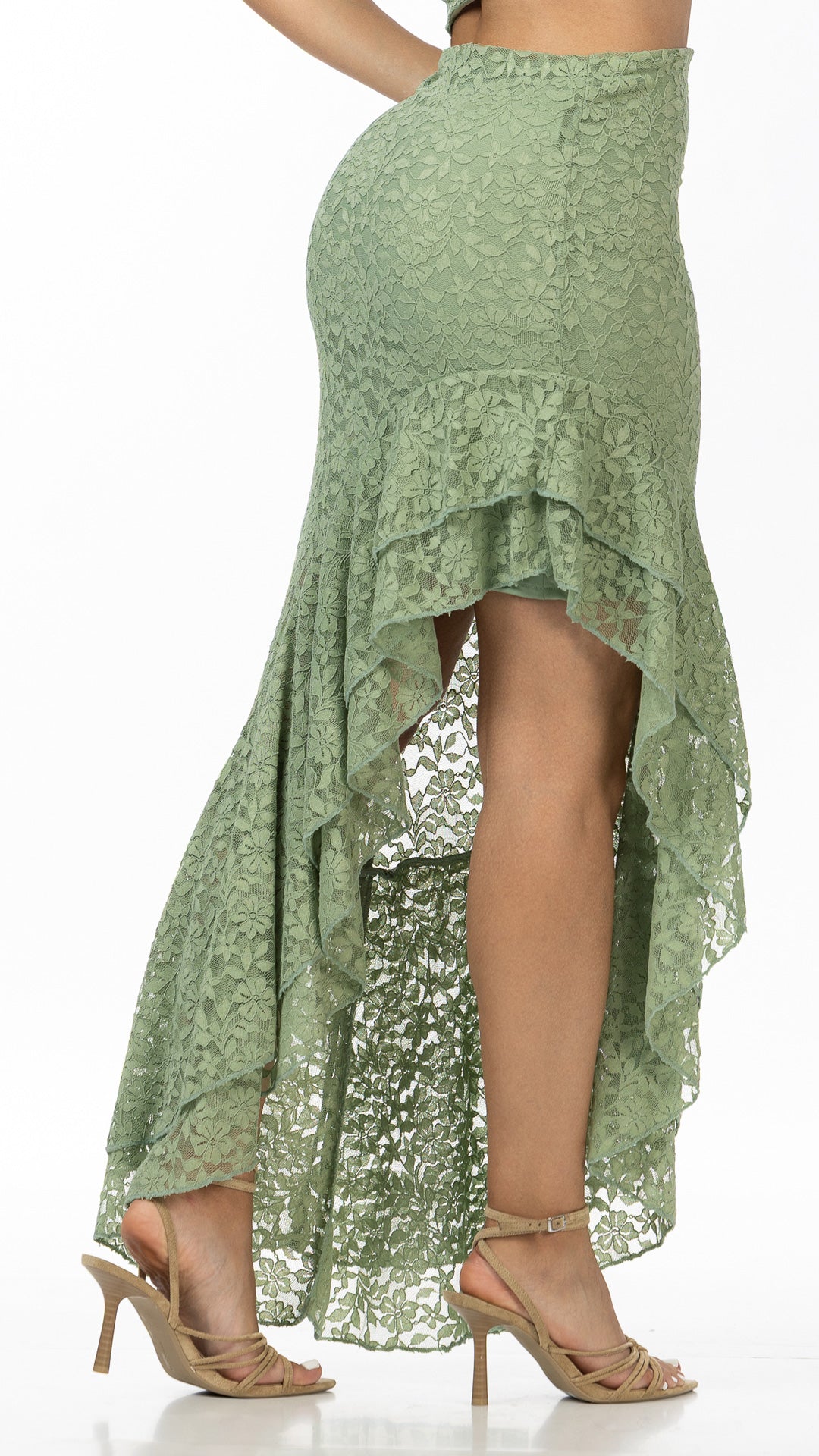 P74532 VESTIDO BLONDA VERDE CLARO