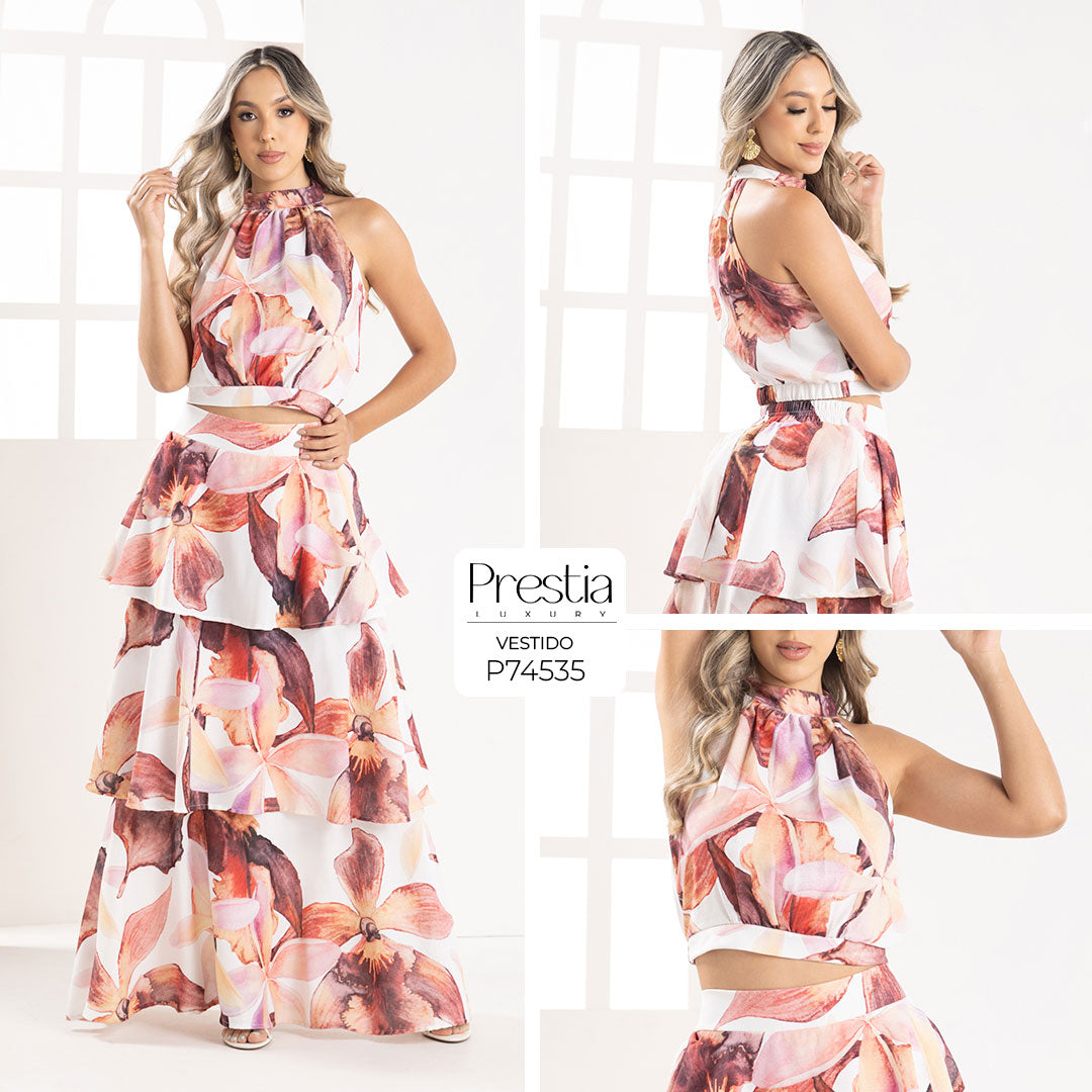 P74535 CONJUNTO LINO MARFIL HOJAS CAFE