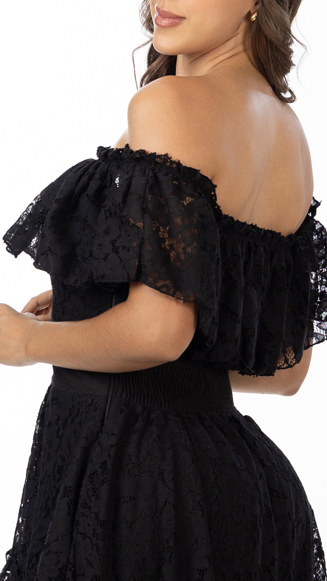 P74536 VESTIDO BLONDA NEGRO