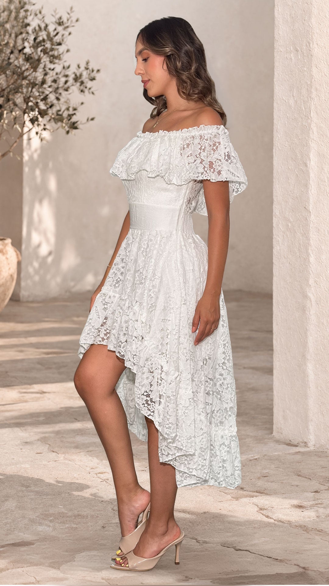 P74536 VESTIDO BLONDA MARFIL