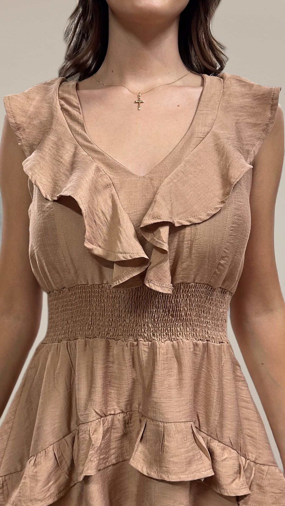 P74537 VESTIDO CHALIS CAMEL