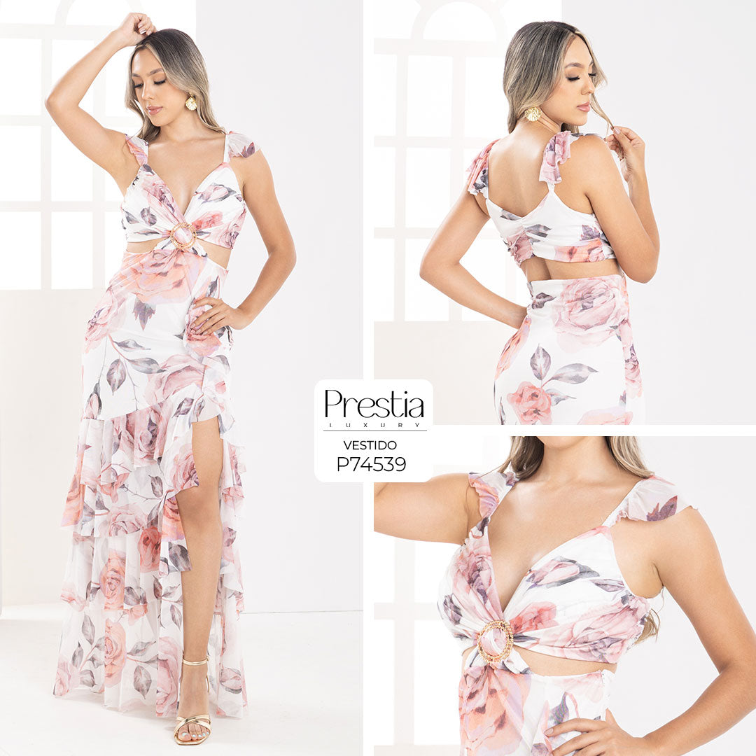 P74539 VESTIDO MALLATEX ESTAMPADA MARFIL ESTAMPADO