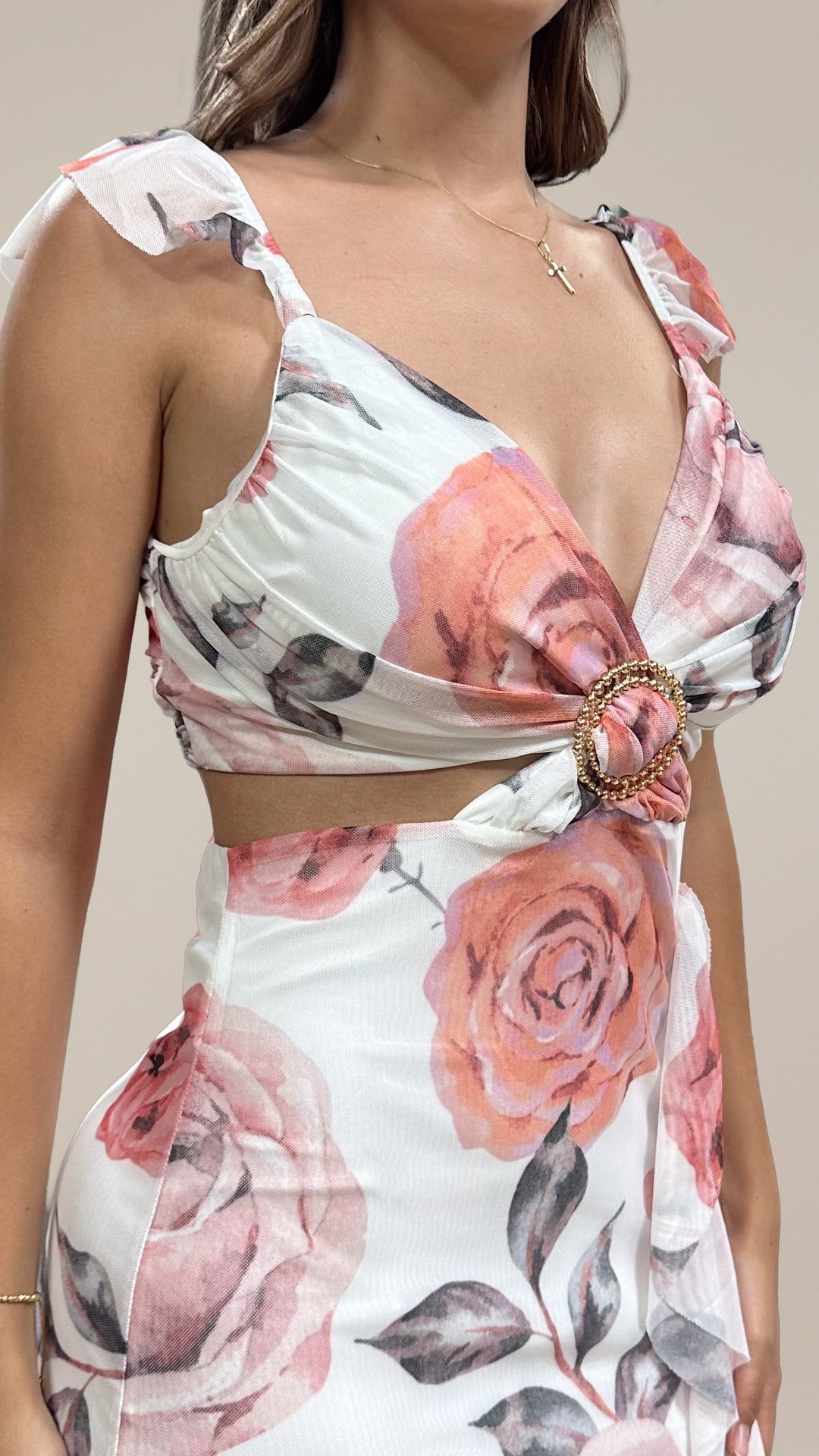 P74539 VESTIDO MALLATEX ESTAMPADA MARFIL ESTAMPADO