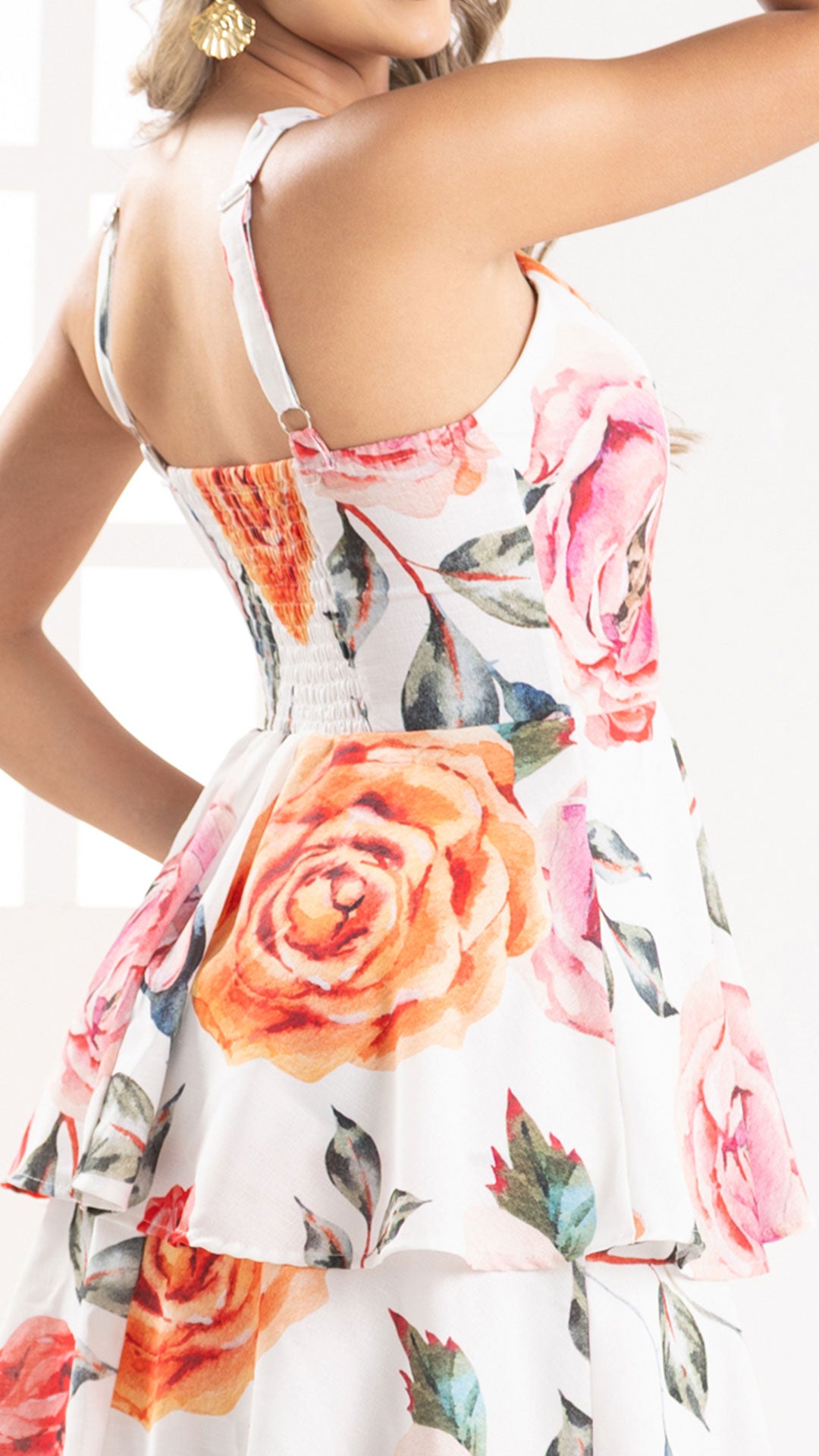 P74541 VESTIDO LINO MARFIL ESTAMPADO