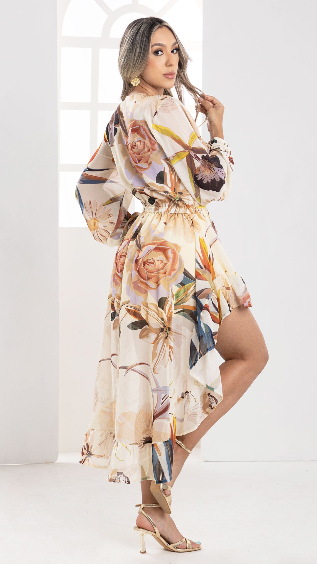 P74545 VESTIDO CHIFON AMARILLO