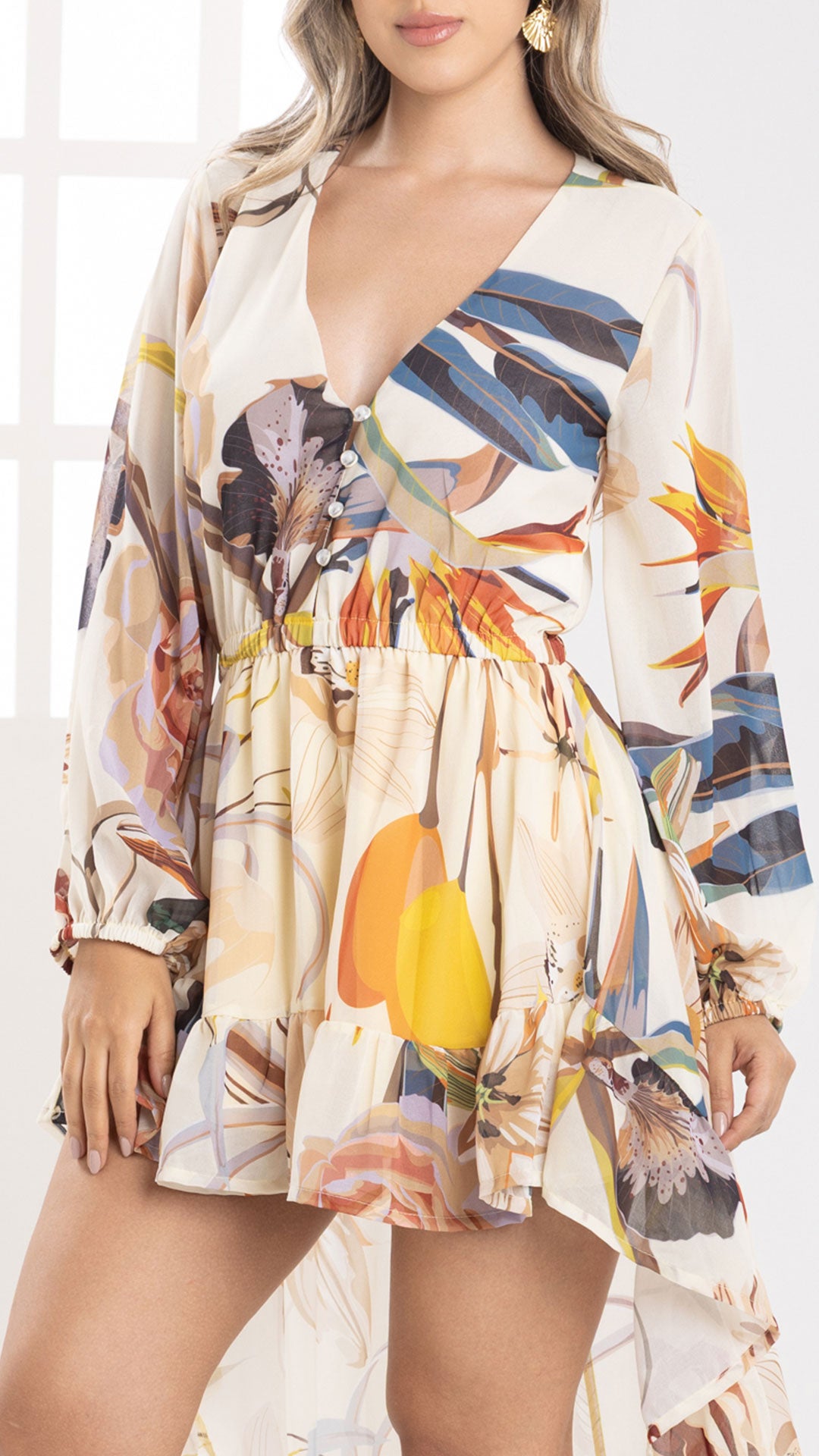 P74545 VESTIDO CHIFON AMARILLO