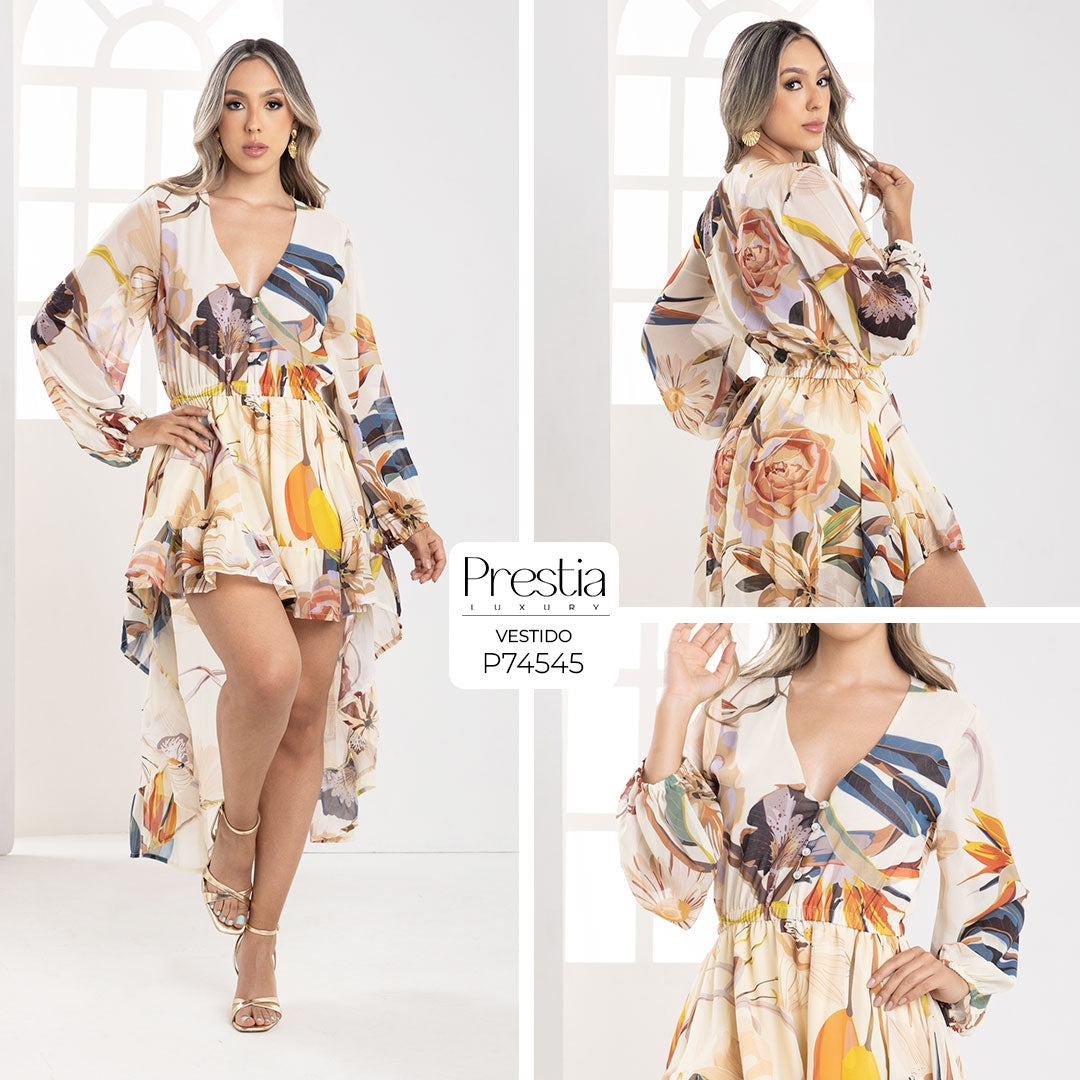 P74545 VESTIDO CHIFON AMARILLO