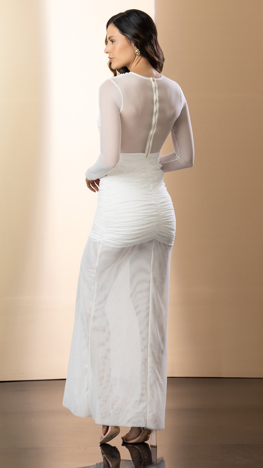 P74546 VESTIDO MALLATEX MARFIL