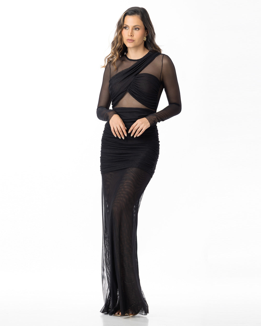 P74546 VESTIDO MALLATEX NEGRO