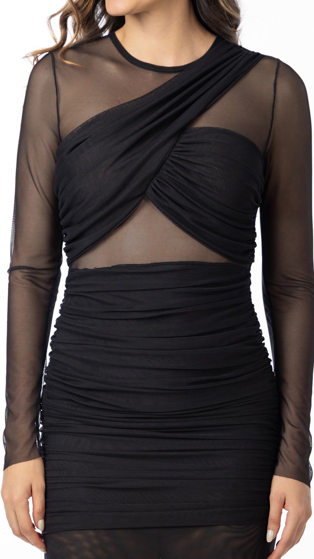 P74546 VESTIDO MALLATEX NEGRO