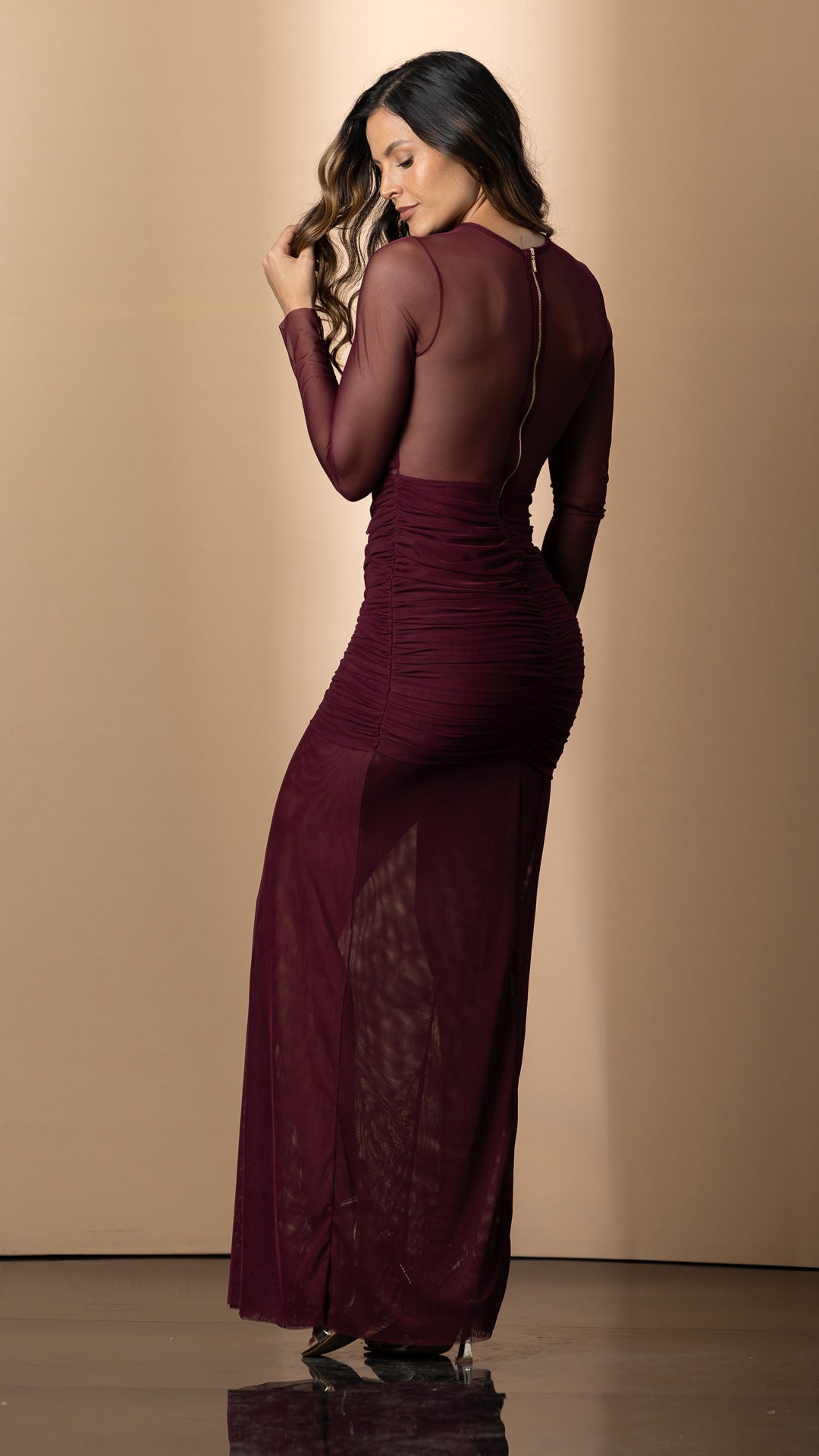 P74546 VESTIDO MALLATEX VINOTINTO