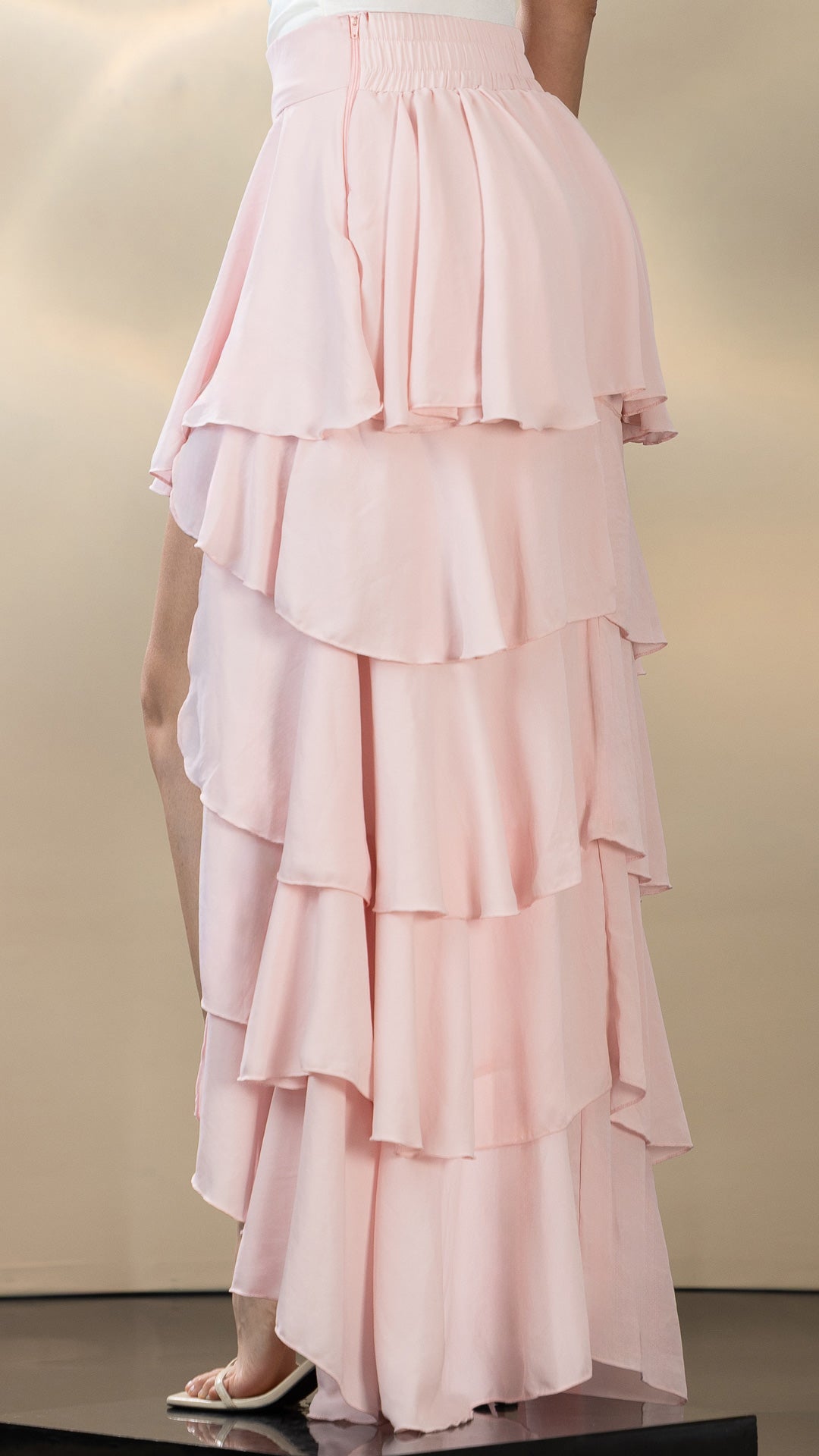 P74548 FALDA CHIFON PALO DE ROSA