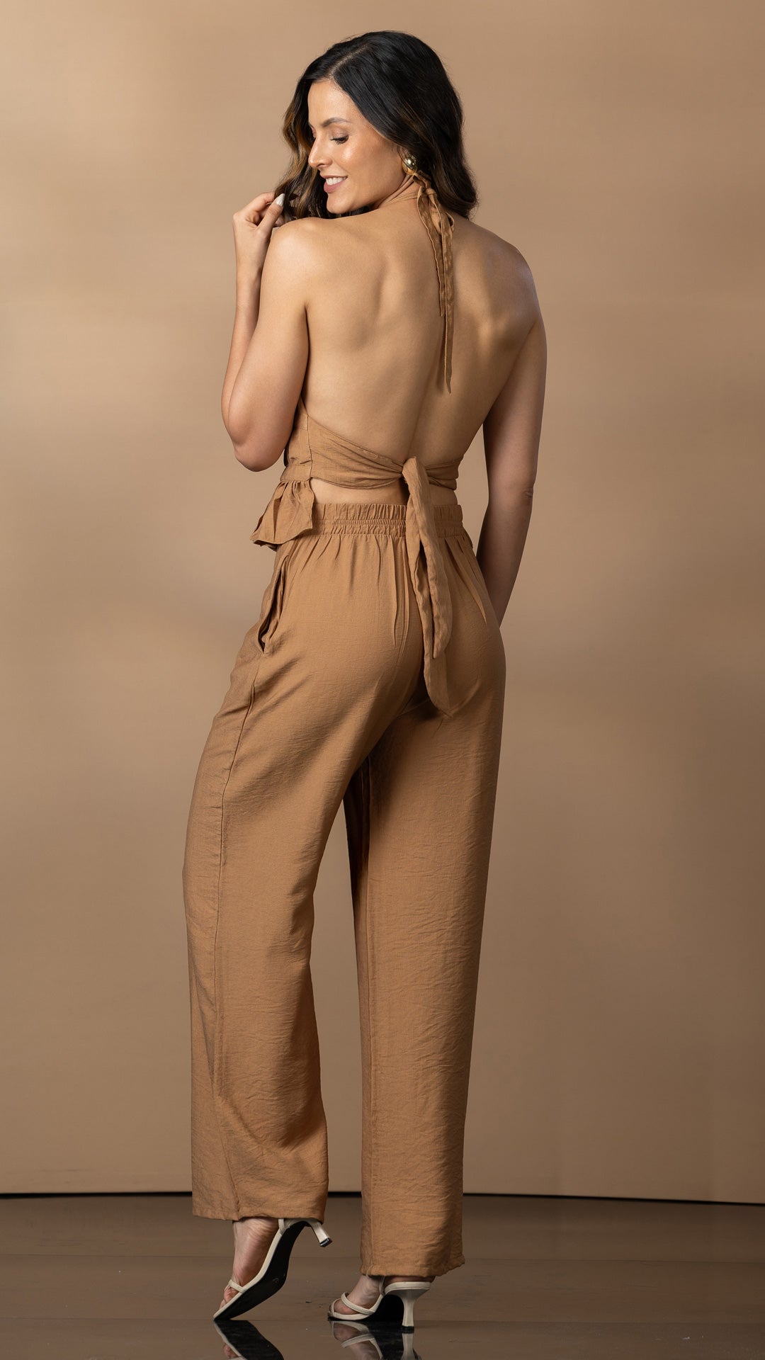 P74550 CONJUNTO LINO CREPE MIEL
