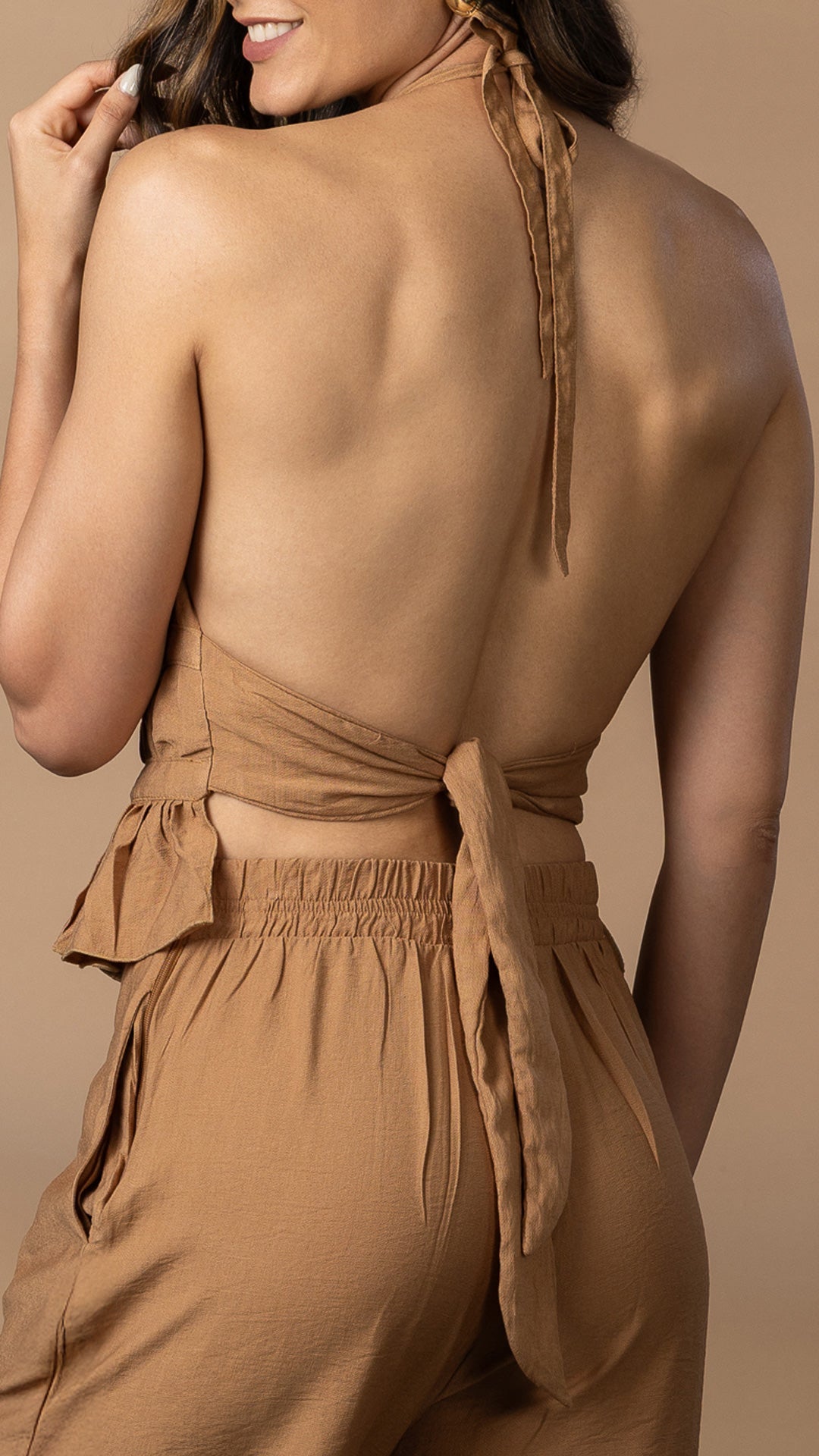 P74550 CONJUNTO LINO CREPE MIEL