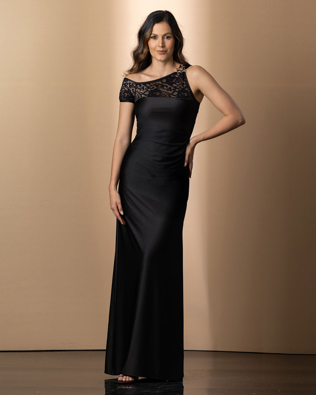 P74558 VESTIDO BLONDA NEGRO