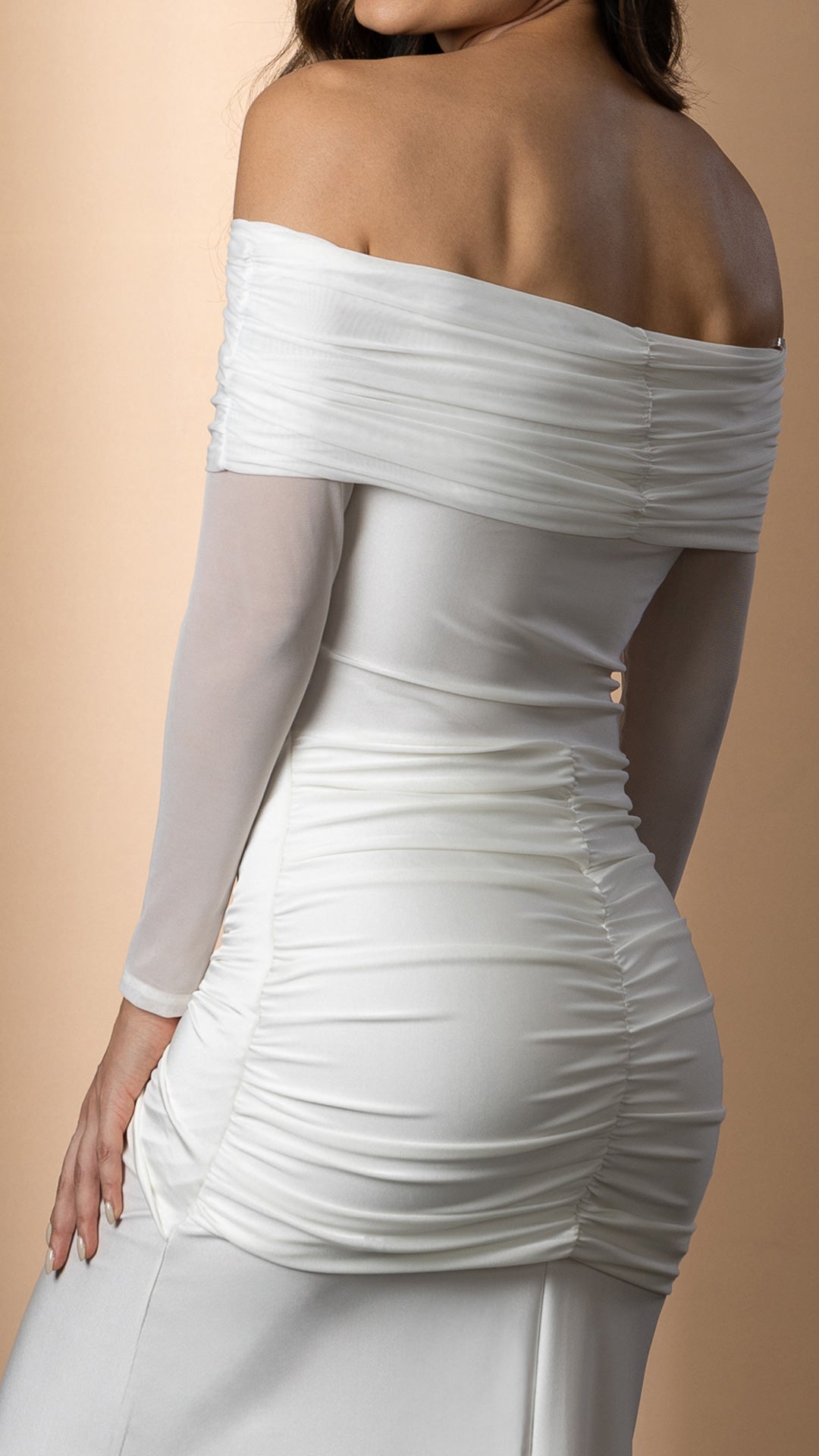 P74561 VESTIDO POLIESTER SHAKIRA MARFIL