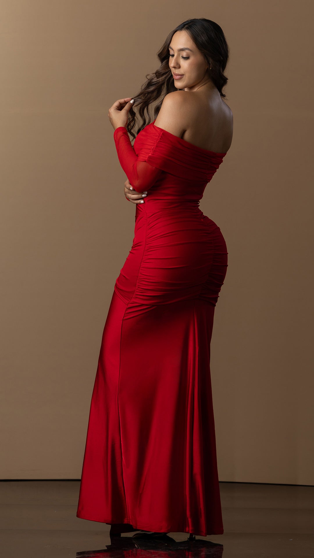 P74561 VESTIDO POLIESTER SHAKIRA ROJO