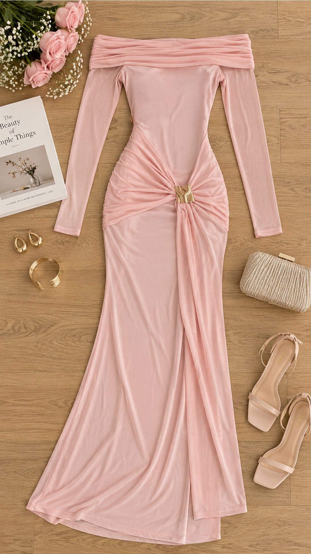 P74561 VESTIDO POLIESTER SHAKIRA PALO DE ROSA