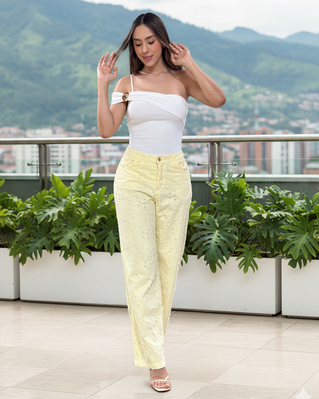 P74563 PANTALON DRILL AMARILLO