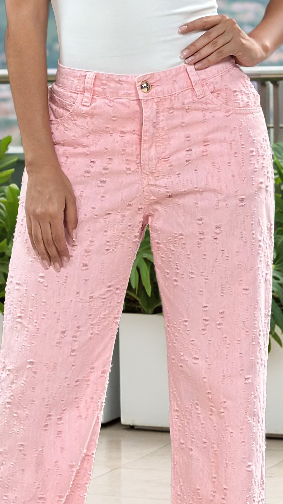 P74563 PANTALON DRILL PALO DE ROSA
